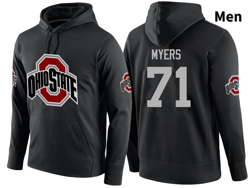 Ohio State Buckeyes Josh Myers Men's #71 Black Name Number College Football Hoodies